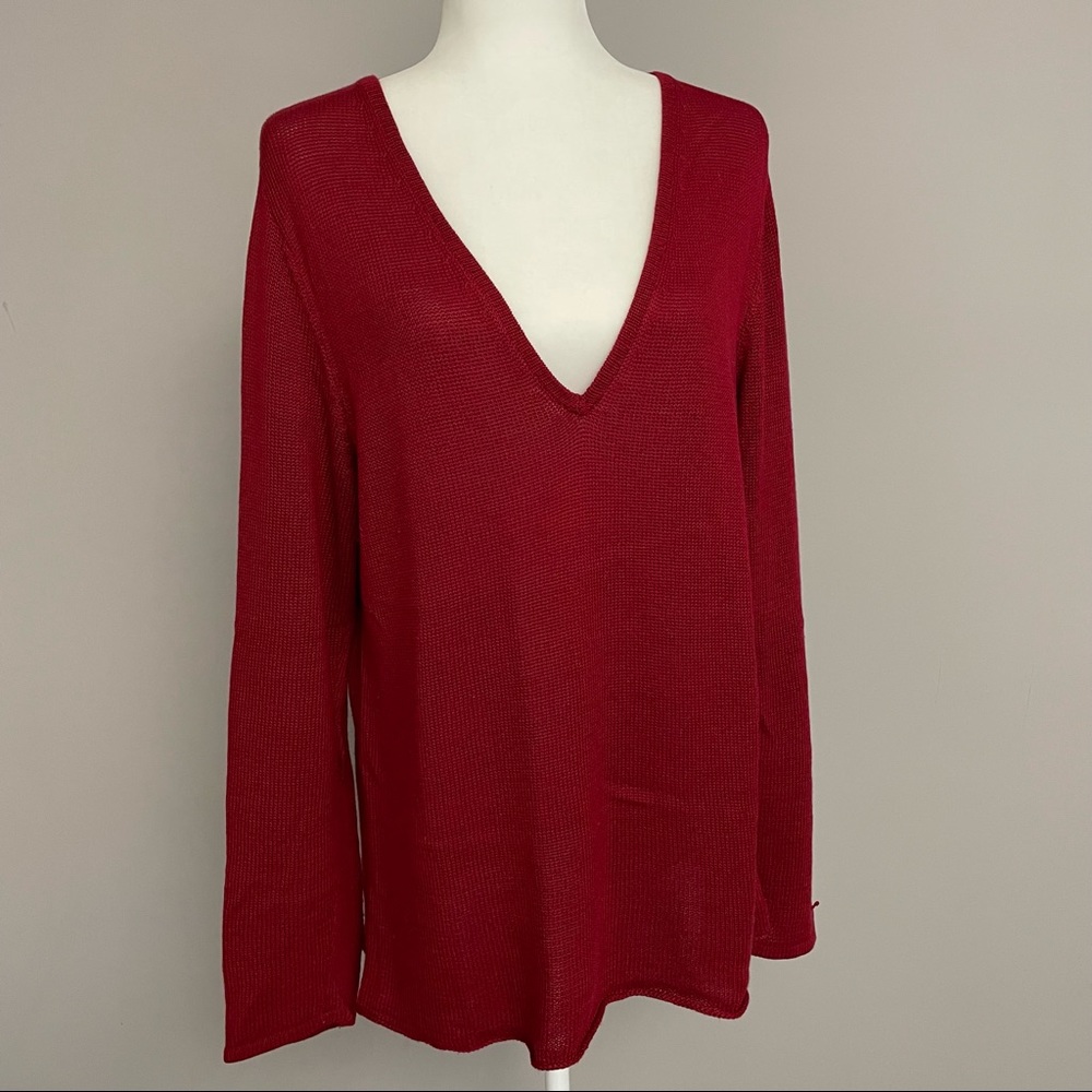 Mettlers American Mercantile Cashmere Blend Deep V-Neck Sweater Size M